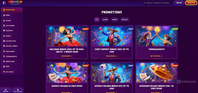 duospin free spins προσφορές και μπόνους